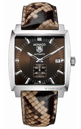 TAG Heuer Monaco Calibre 6 Automatic Stainless Steel / Brown / Python
